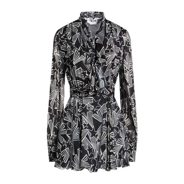【送料無料】 エムエスジイエム レディース ワンピース トップス Mini dresses Black｜asty