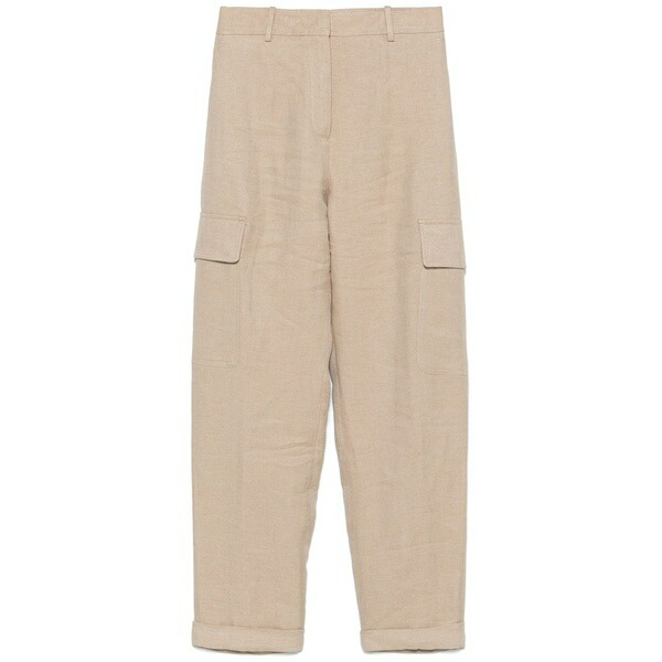 イレブンティ レディース カジュアルパンツ ボトムス Linen cargo trousers Neutrals|asty