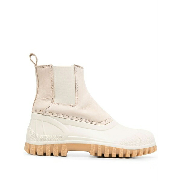 ディエム レディース ブーツ シューズ Leather-panel chunky boots Neutrals｜asty