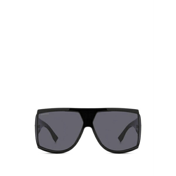 ディースクエアード メンズ サングラス・アイウェア アクセサリー Logo-plaque geometric-frame sunglasses Black|asty
