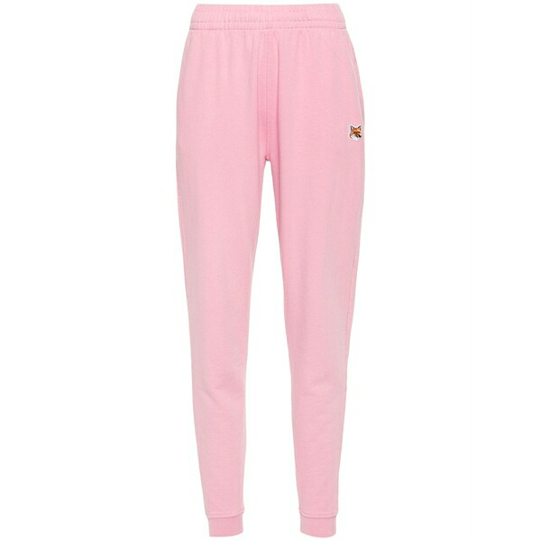 メゾン キツネ レディース カジュアルパンツ ボトムス Fox head-appliqu&pound; track pants Pink｜asty