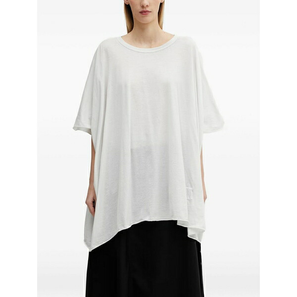 リックオウエンス レディース Tシャツ トップス Minerva oversized raw-cut t-shirt White｜asty