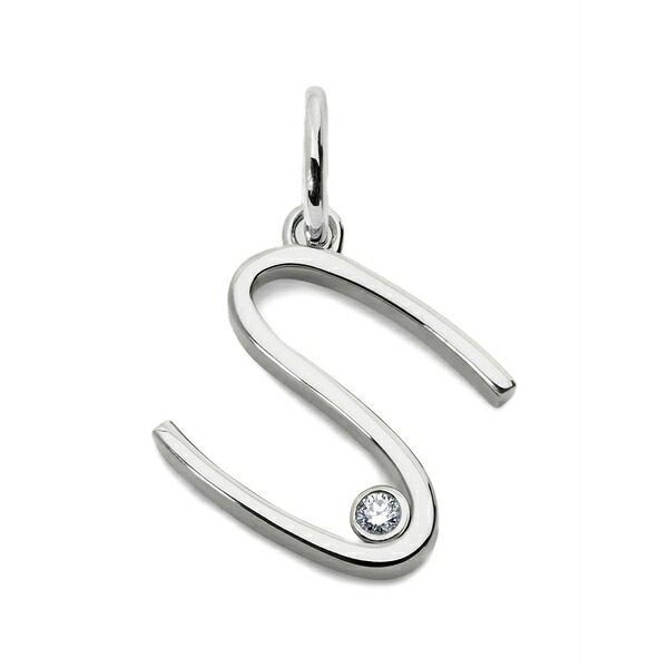 モニカヴィナダー レディース ネックレス・チョーカー・ペンダントトップ アクセサリー Solitaire diamond initial pendant Silver|asty