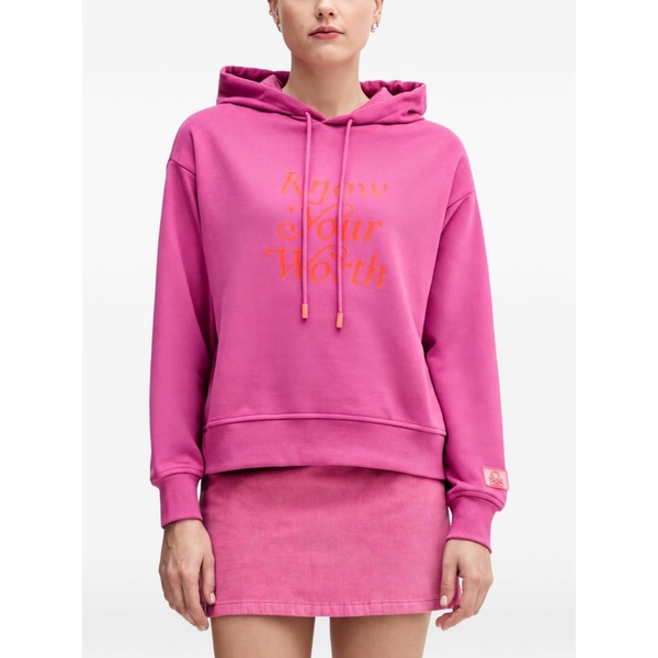 ベネトン レディース パーカー・スウェットシャツ アウター Printed hoodie Pink|asty
