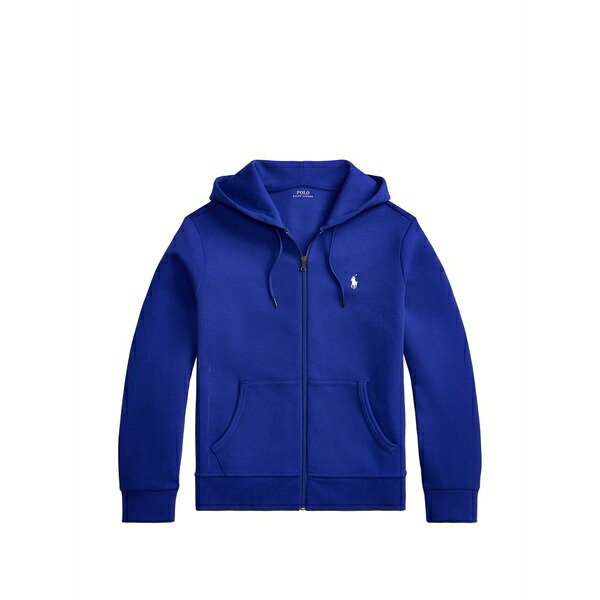 ラルフローレン メンズ パーカー・スウェットシャツ アウター Logo-embroidered zip-up hoodie Blue|asty