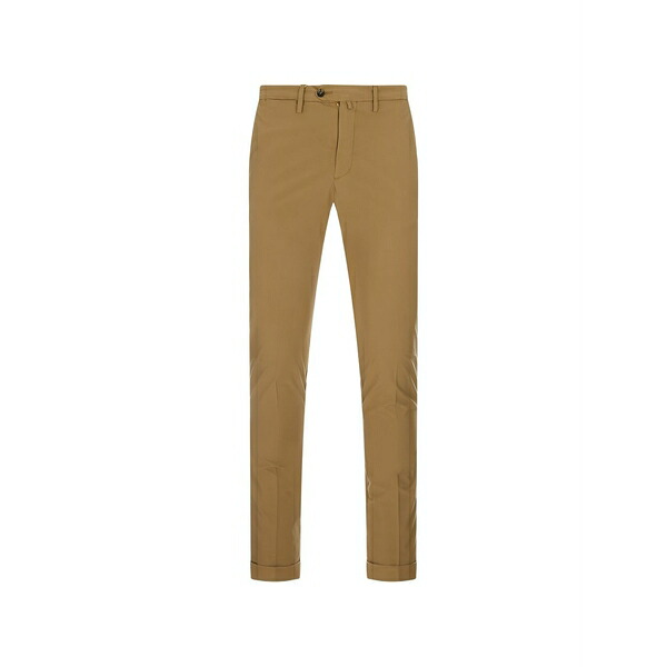 ビー セッテチェント メンズ カジュアルパンツ ボトムス Turn-up hems button-fastening trousers Neutrals|asty
