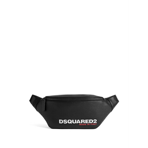 ディースクエアード メンズ ビジネス系 バッグ Logo-print leather belt bag Black｜asty