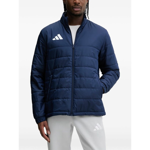 アディダス メンズ ジャケット&ブルゾン アウター Quilted logo-print jacket Blue|asty