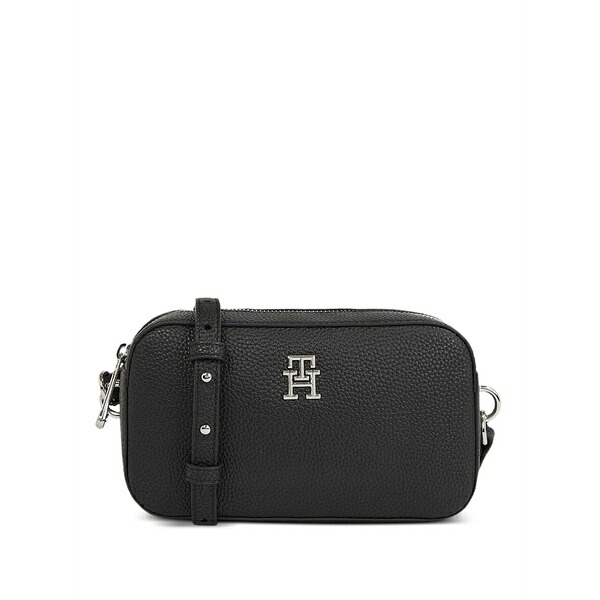 トミー ヒルフィガー レディース ショルダーバッグ バッグ Logo-plaque crossbody bag Black｜asty