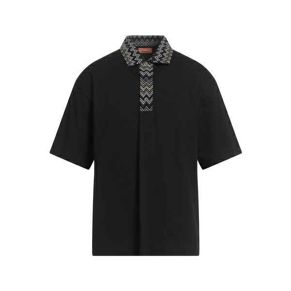 【送料無料】 ミッソーニ メンズ Tシャツ トップス Polo shirts Black