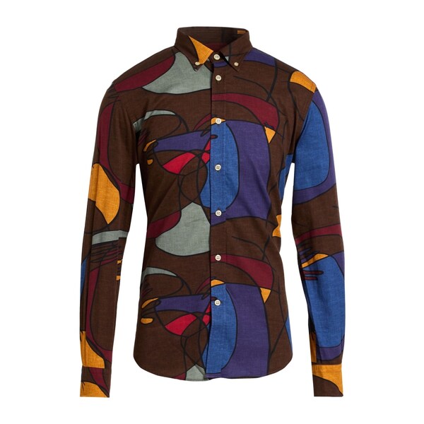 【送料無料】 ハーモント & ブレイン メンズ シャツ トップス Shirts Brown