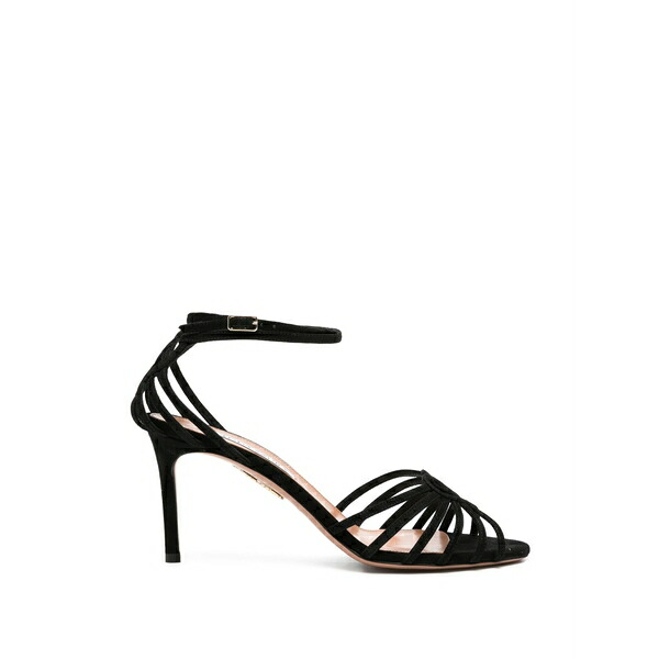 アクアズーラ レディース サンダル シューズ Strappy heeled sandals Black｜asty