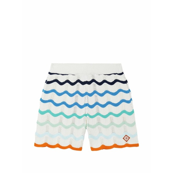 カサブランカ メンズ カジュアルパンツ ボトムス gradient wave crochet shorts White|asty