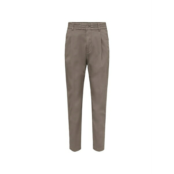 ドライコーン メンズ カジュアルパンツ ボトムス Pleated tapered trousers Neutrals|asty
