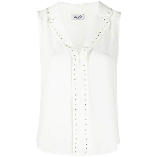 リュージョー レディース シャツ トップス Stud detail blouse White|asty