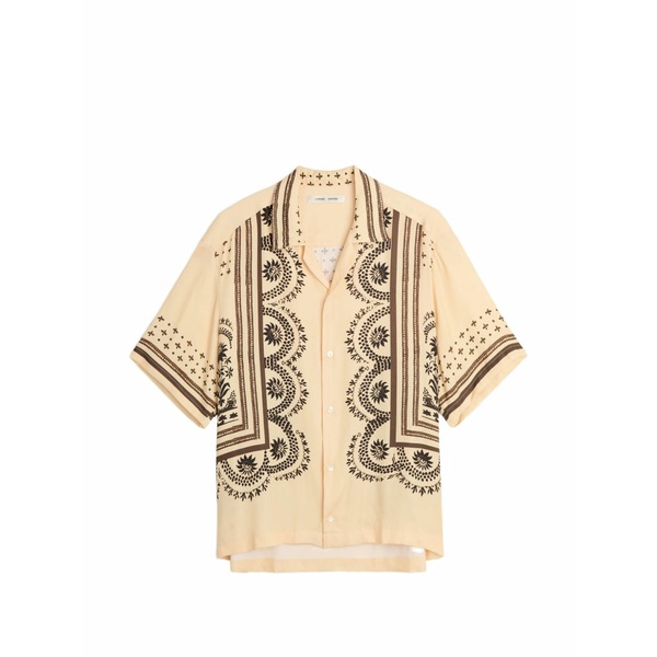 コモン スウェーデン メンズ シャツ トップス Ted graphic-print short-sleeve shirt Neutrals｜asty