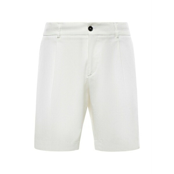 ビーエイブル メンズ カジュアルパンツ ボトムス Pleated elasticated-waist shorts White｜asty
