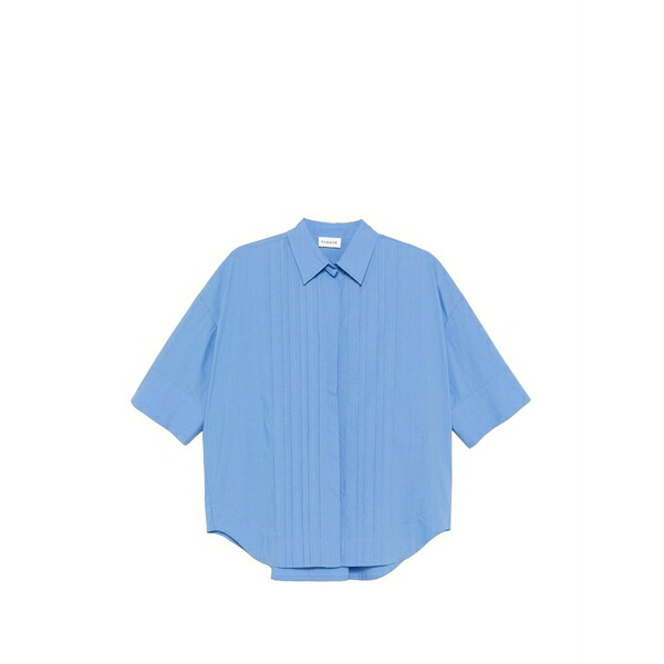 パロッシュ レディース シャツ トップス Pleated shirt Blue|asty