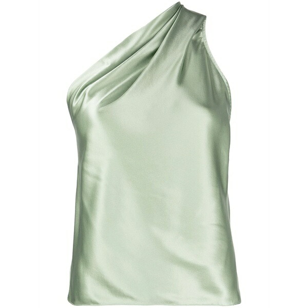 ミシェルメゾン レディース シャツ トップス Asymmetric halterneck silk top Green|asty