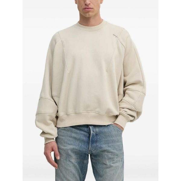 ヘリオットエミル メンズ パーカー・スウェットシャツ アウター Panelled crew-neck sweatshirt Neutrals｜asty 80,740円