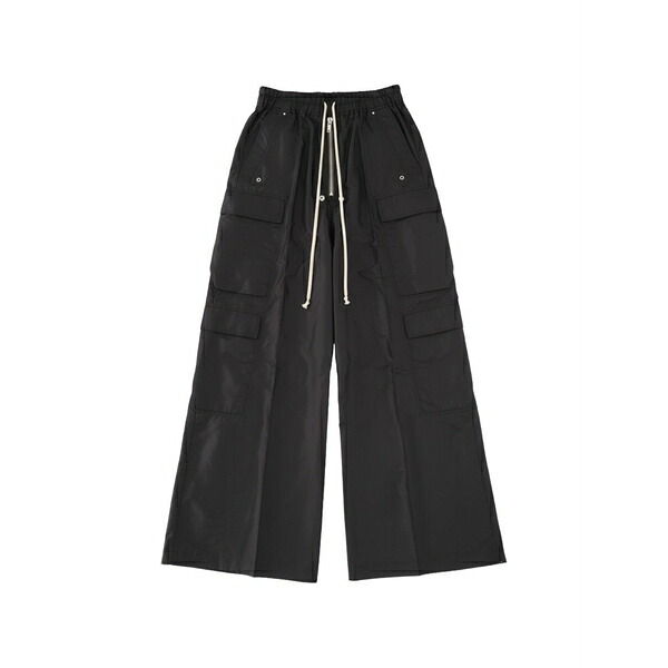 リックオウエンス メンズ カジュアルパンツ ボトムス Drawstring cargo pants Black|asty