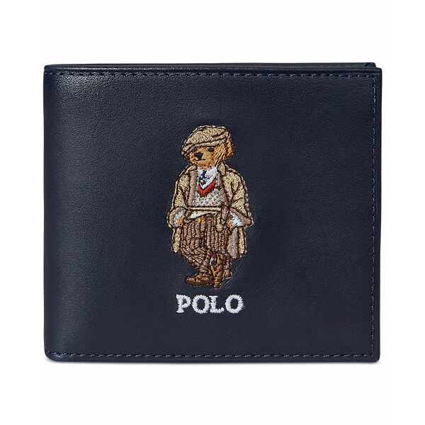 ポロベア レザー 二つ折り財布 ブラックウォッチ 二つ折り財布 レザー PVC ブラックウォッチ チェック 緑 グリーン 紺