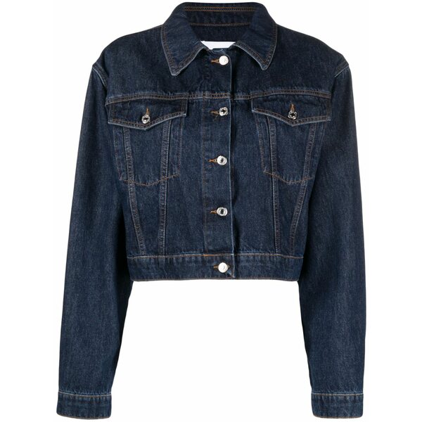 エムエスジイエム レディース ジャケット＆ブルゾン アウター Spread-collar denim jacket Blue｜asty