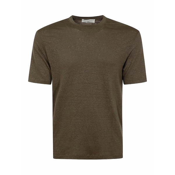 フィリッポ デ ラウレンティス メンズ プルオーバー トップス Short-sleeve linen t-shirt Brown