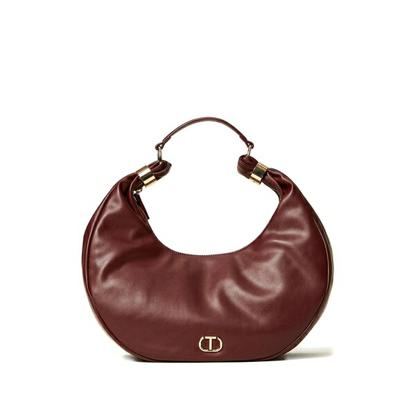 ツインセット レディース ショルダーバッグ バッグ Medium eclipse crescent-shaped shoulder bag Brown｜asty