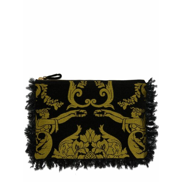 ラ・ダブル・ジェイ レディース クラッチペダル御徒面子 御徒面子 Cherub-print clutch bag Black