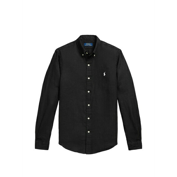 ラルフローレン メンズ シャツ トップス Slim-fit embroidered shirt Black｜asty