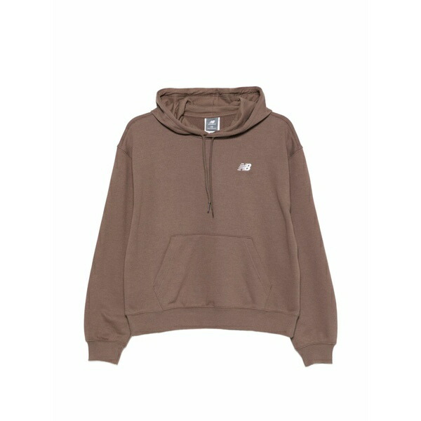 ニュー平衡にする レディース パーカー・スウェットシャツ アウター Logo-detail hoodie Brown