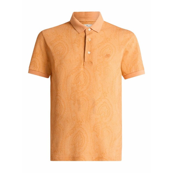 エトロ メンズ ポロシャツ トップス Arnica-motif polo shirt Orange|asty