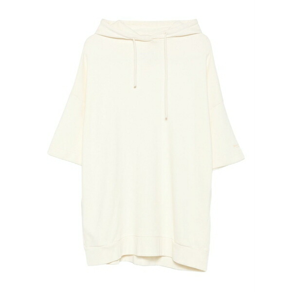 マルコポーロ レディース パーカー・スウェットシャツ アウター Short-sleeved hoodie White