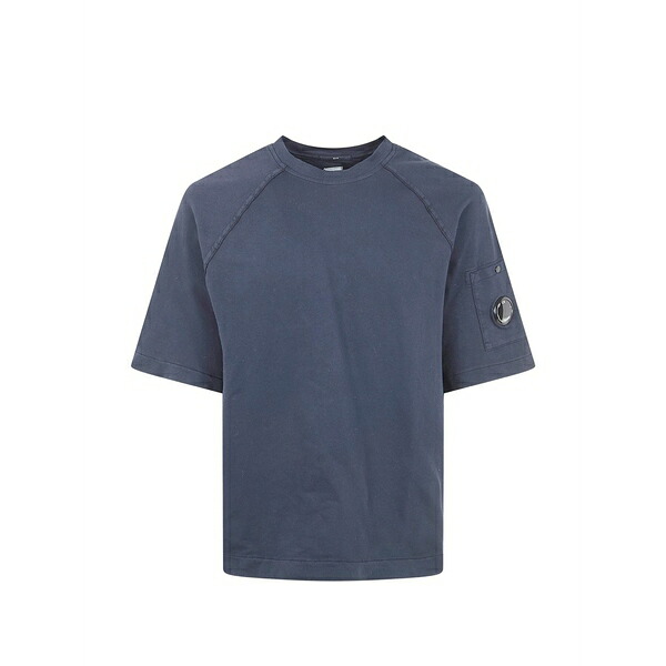 シーピーカンパニー メンズ Tシャツ トップス Patch~-pocket t-shirt Blue｜asty