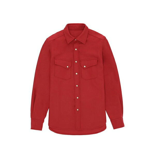 フォルテラ メンズ シャツ トップス Flap-pocket shirt Red|asty