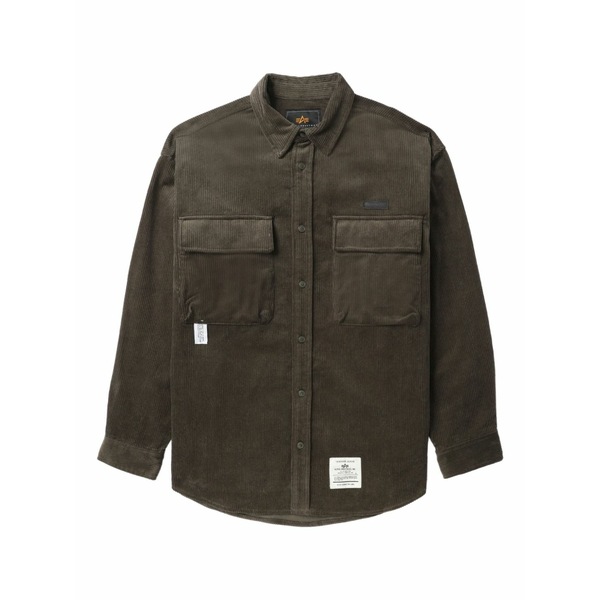 アルファインダストリーズ メンズ プルオーバー トップス Corduroy pocket shirt Green