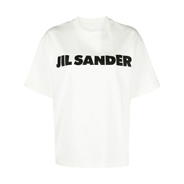 ジル・サンダー レディース Tシャツ トップス Logo-print detail t-shirt White|asty