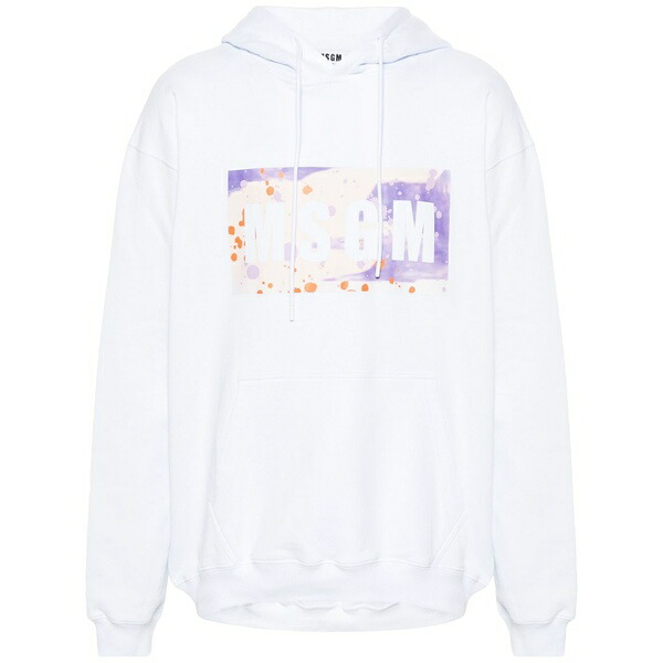 エムエスジイエム メンズ パーカー・スウェットシャツ アウター Graphic-print cotton sweatshirt White