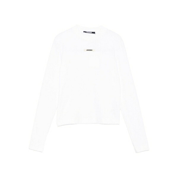 ジャクエムス レディース プルオーバー トップス Logo-patch long-sleeve t-shirt White