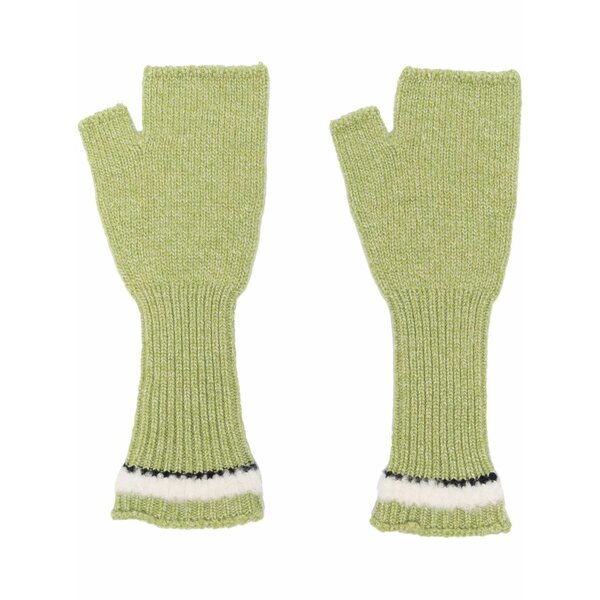 バリー メンズ グローブ 付属物 Shearling-effect cashmere fingerless gloves Green
