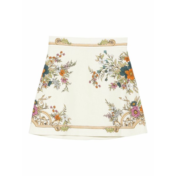アレメ レディース スカート ボトムス Floral-print mini skirt Neutrals｜asty