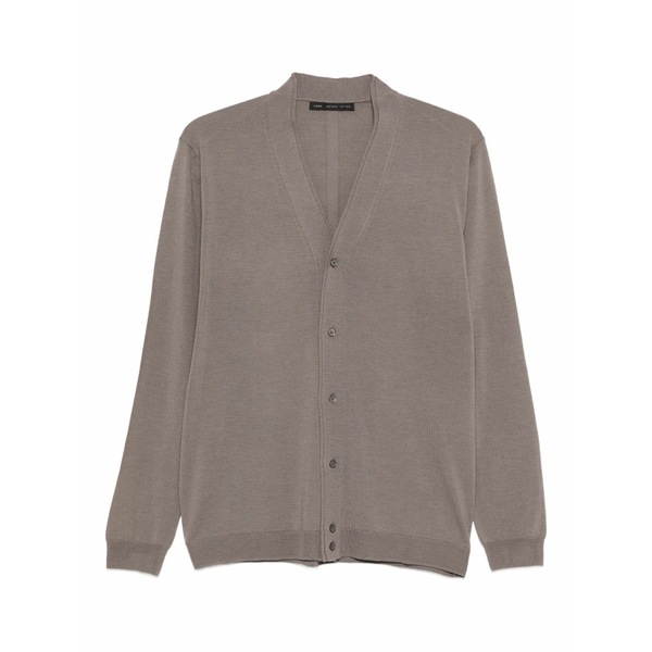ロウブランド メンズ ジレー アウター V-neck cardigan Brown