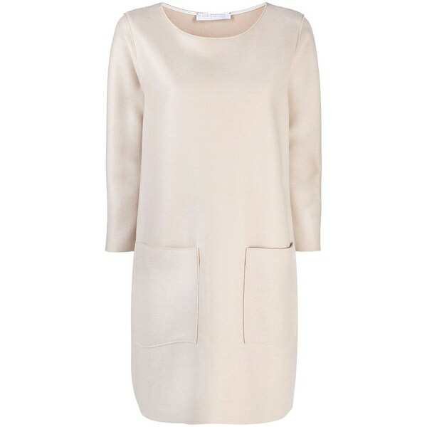ハリスワーフロンドン レディース ワンピース トップス Round neck long-sleeved dress Neutrals｜asty