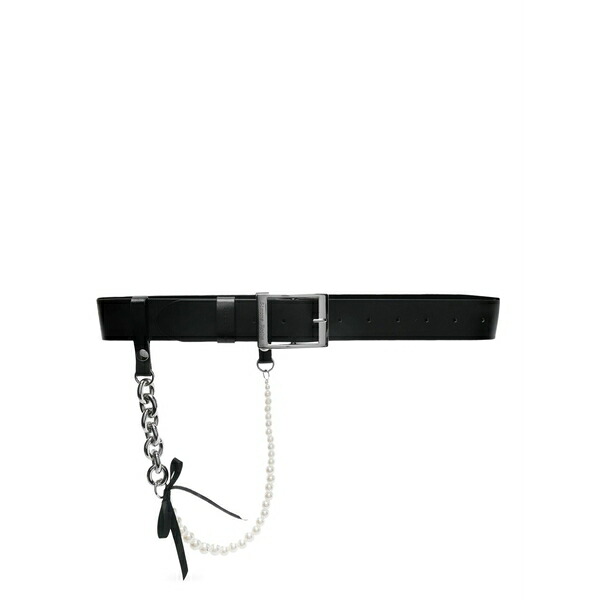 シモーネ・ロシャ メンズ 三尺帯 付属物 Chain-pearl embellished belt Black