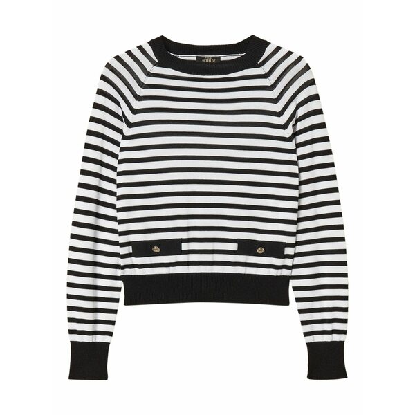 ツインセット レディース ニット&セーター アウター Striped crew-neck sweater White｜asty