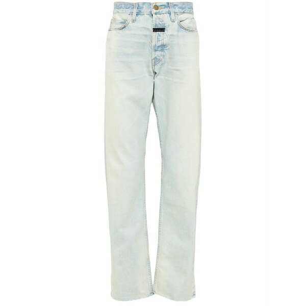 フィアオブゴッド メンズ デニムパンツ ボトムス Logo-tag mid-rise straight-leg jeans Blue｜asty