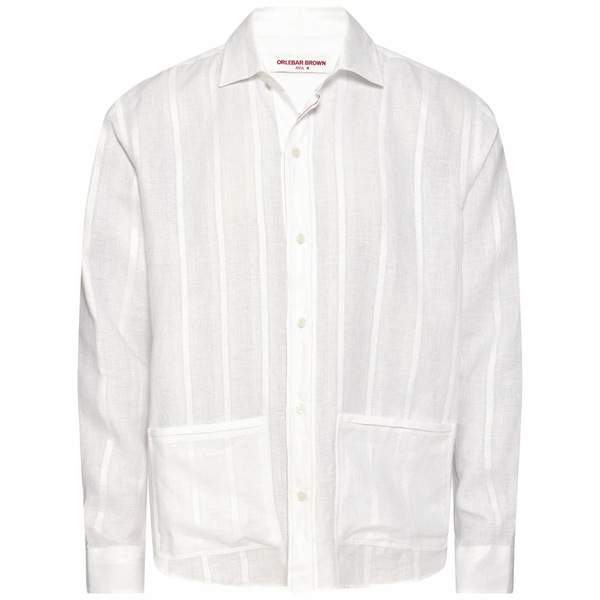 オールバー ブラウン メンズ シャツ トップス Barkley shirt White|asty