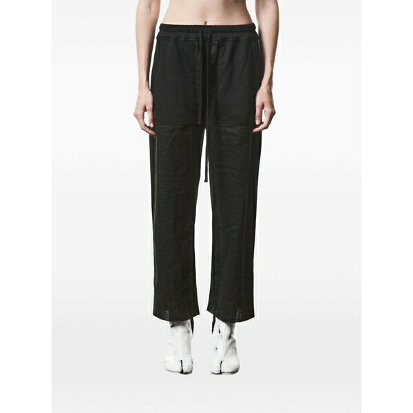 トム・クロム レディース カジュアルパンツ ボトムス Drawstring patch cotton trousers Black｜asty