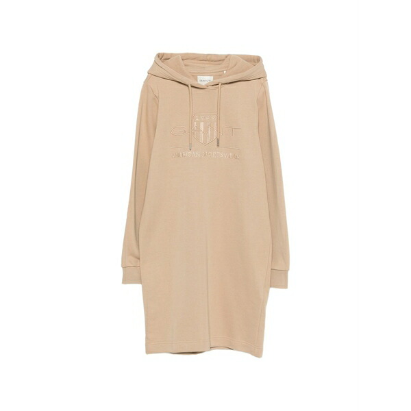 ガント レディース ワンピース トップス Hooded long-sleeved dress Neutrals｜asty